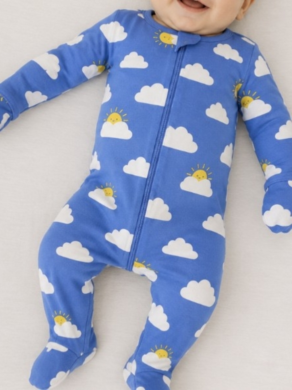 NWT Blue Cloud Sun Zip Footie Pajamas Sleeper 3-6M Baby Sleepwear